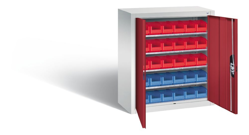 C+P Magazinschrank mit 30 Kästen rubinrot 700 x 300 x 830 mm Produktbild C+P Magazinschrank mit 30 Kästen rubinrot 700 x 300 x 830 mm bild 2
