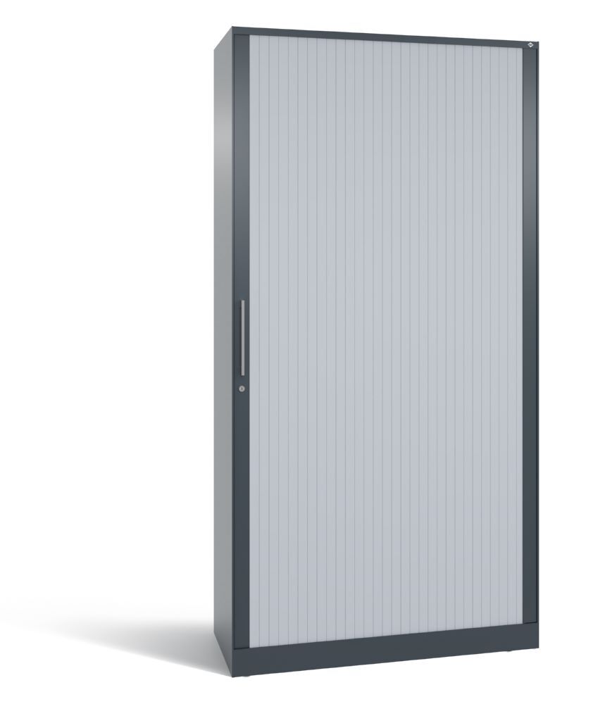 C+P Rollladenschrank Asisto mit seitlichen Lamellen weißalu 1000 x 435 x 1980 mm Produktbild C+P Rollladenschrank Asisto mit seitlichen Lamellen weißalu 1000 x 435 x 1980 mm