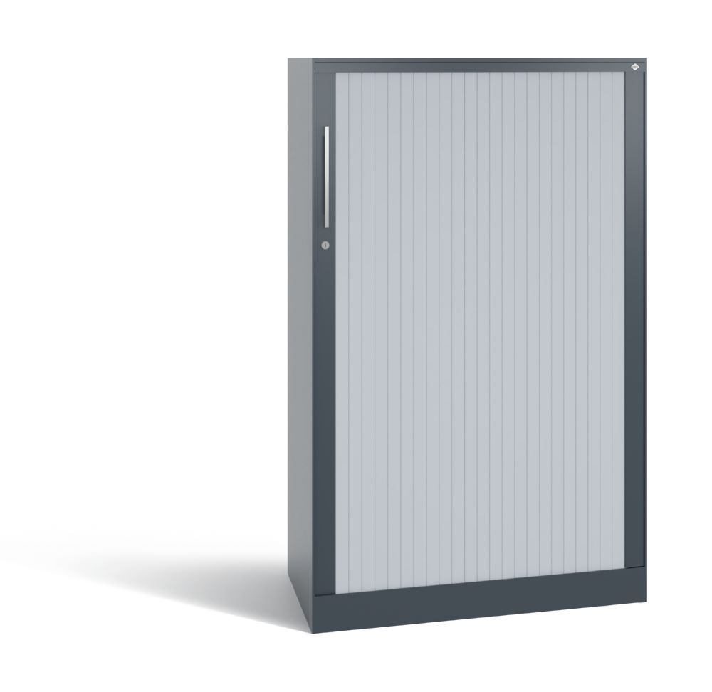 C+P Rollladenschrank aus Stahl Asisto 2 Fachböden weißalu 800 x 435 x 1310 mm Produktbild C+P Rollladenschrank aus Stahl Asisto 2 Fachböden weißalu 800 x 435 x 1310 mm