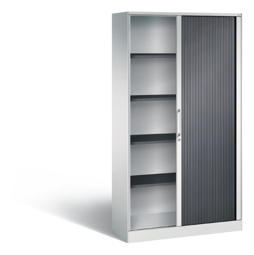 C+P Rollladenschrank seitliche Lamellen Asisto lichtgrau 1000 x 435 x 1980 mm Produktbild C+P Rollladenschrank seitliche Lamellen Asisto lichtgrau 1000 x 435 x 1980 mm bild 2