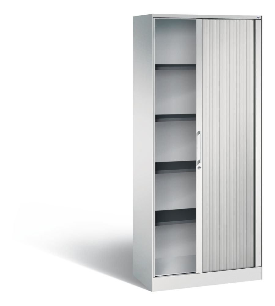 C+P Großer Rollladenschrank Asisto mit Stahlböden lichtgrau 800 x 435 x 1980 mm Produktbild C+P Großer Rollladenschrank Asisto mit Stahlböden lichtgrau 800 x 435 x 1980 mm bild 2