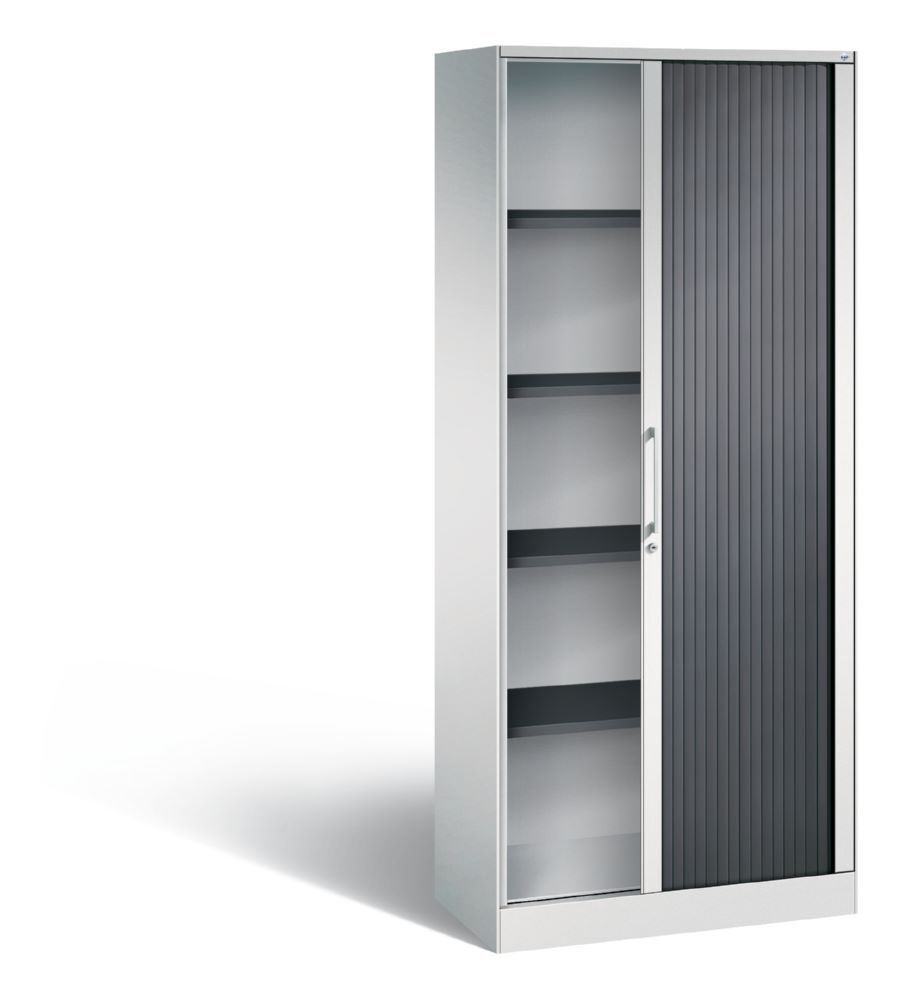 C+P Großer Rollladenschrank Asisto Kunstlamellen in schwarzgrau 800 x 435 x 1980 mm Produktbild C+P Großer Rollladenschrank Asisto Kunstlamellen in schwarzgrau 800 x 435 x 1980 mm bild 2