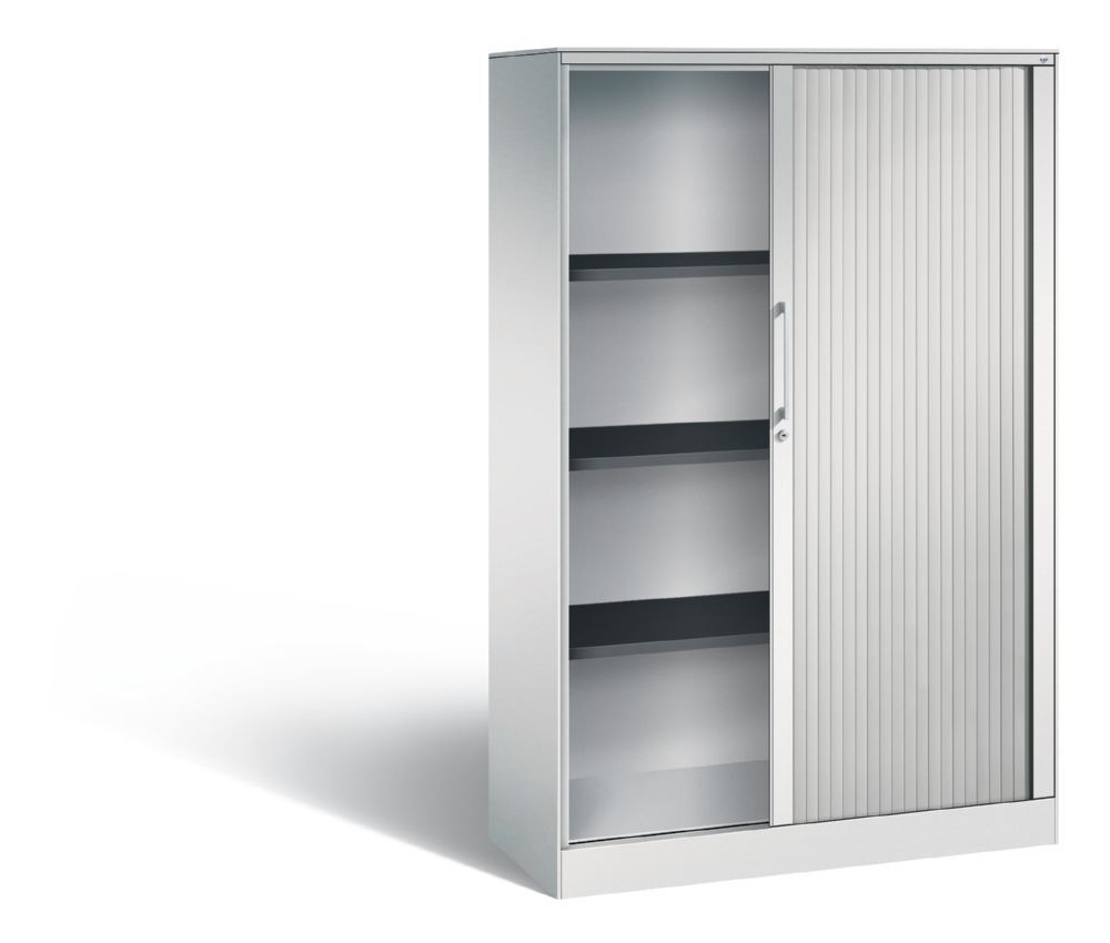 C+P Großer Rollladenschrank Asisto Kunstlamellen in hellgrau 1000 x 435 x 1639 mm Produktbild C+P Großer Rollladenschrank Asisto Kunstlamellen in hellgrau 1000 x 435 x 1639 mm bild 2