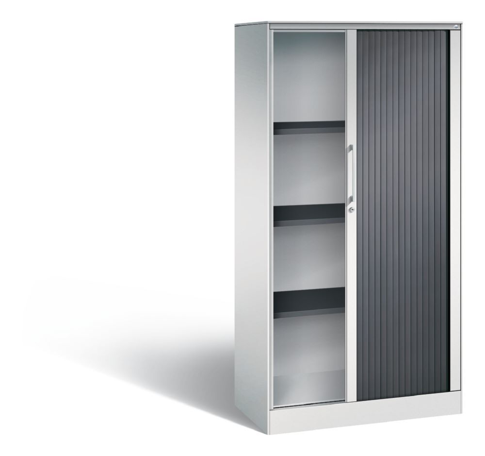 C+P Großer Rollladenschrank Asisto 3 Böden lichtgrau 800 x 435 x 1639 mm Produktbild C+P Großer Rollladenschrank Asisto 3 Böden lichtgrau 800 x 435 x 1639 mm bild 2