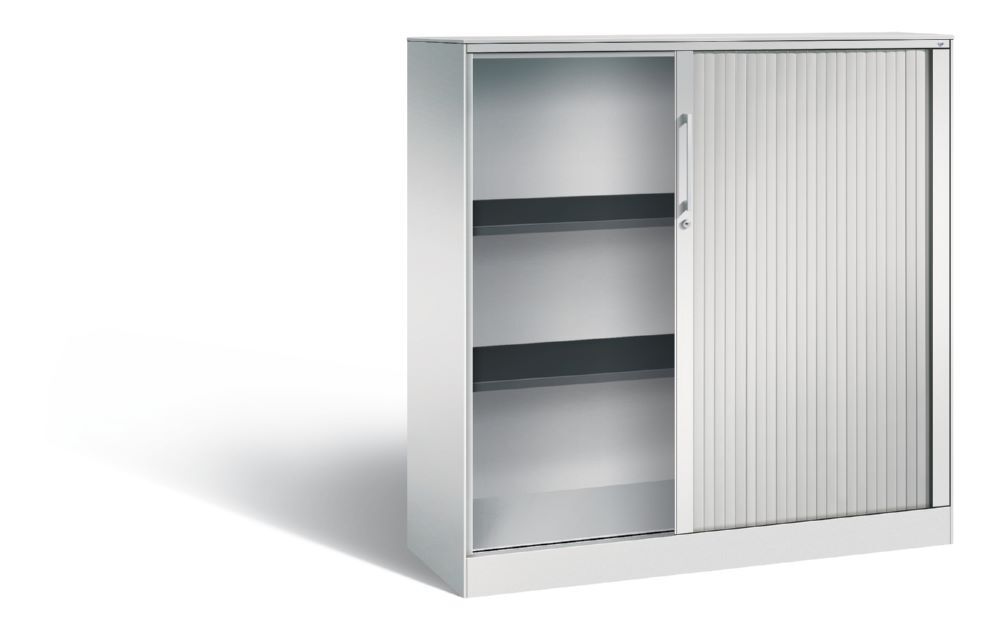 C+P Breiter Rollladenschrank Asisto 2 Böden lichtgrau 1200 x 435 x 1310 mm Produktbild C+P Breiter Rollladenschrank Asisto 2 Böden lichtgrau 1200 x 435 x 1310 mm bild 2