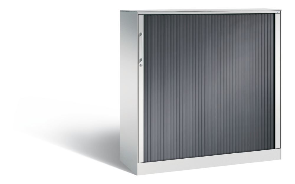 C+P Breiter Rollladenschrank Asisto 2 Böden lichtgrau grau 1200 x 435 x 1310 mm Produktbild C+P Breiter Rollladenschrank Asisto 2 Böden lichtgrau grau 1200 x 435 x 1310 mm