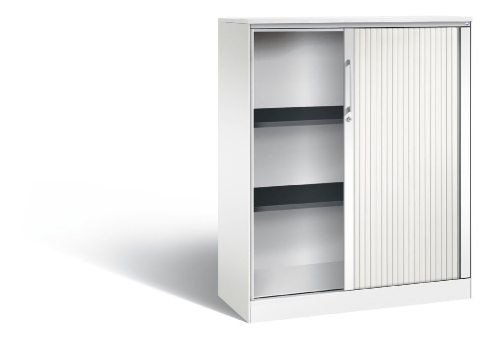 C+P Rollladenschrank Asisto 2 Böden verkehrsweiß 1000 x 435 x 1310 mm Produktbild C+P Rollladenschrank Asisto 2 Böden verkehrsweiß 1000 x 435 x 1310 mm bild 2