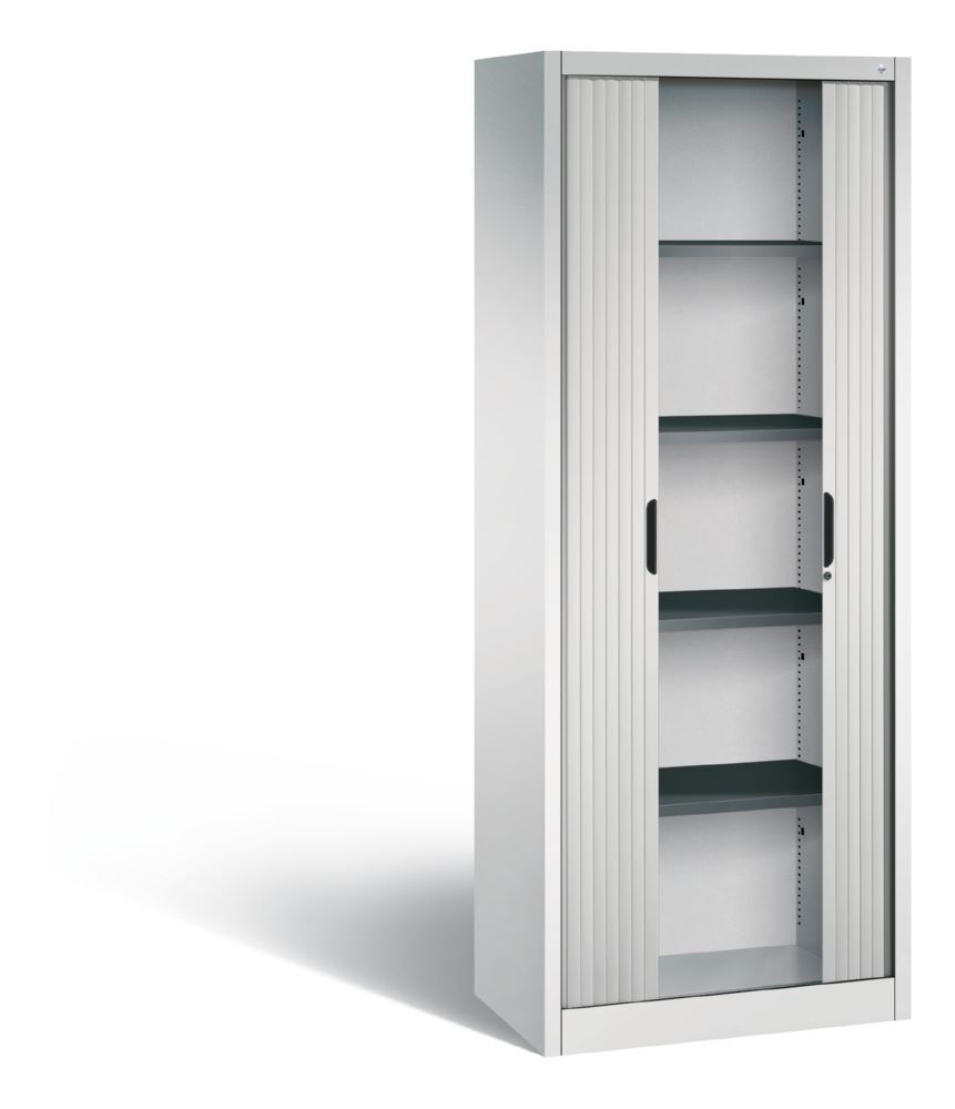 C+P Rollladenschrank Omnispace 4 Fachböden lichtgrau 800 x 420 x 1980 mm Produktbild C+P Rollladenschrank Omnispace 4 Fachböden lichtgrau 800 x 420 x 1980 mm bild 2