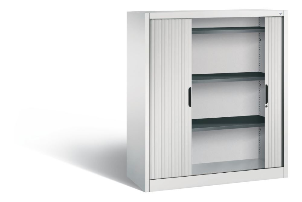 C+P Rollladenschrank Omnispace 3 Fachböden bis 50 kg lichtgrau 1200 x 420 x 1345 mm Produktbild C+P Rollladenschrank Omnispace 3 Fachböden bis 50 kg lichtgrau 1200 x 420 x 1345 mm bild 2