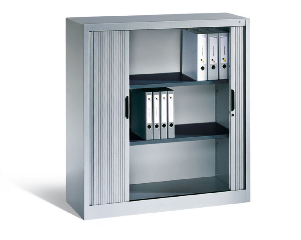 C+P Rollladenschrank Omnispace mit 2 Fachböden lichtgrau 1200 x 420 x 1230 mm Produktbild C+P Rollladenschrank Omnispace mit 2 Fachböden lichtgrau 1200 x 420 x 1230 mm bild 2