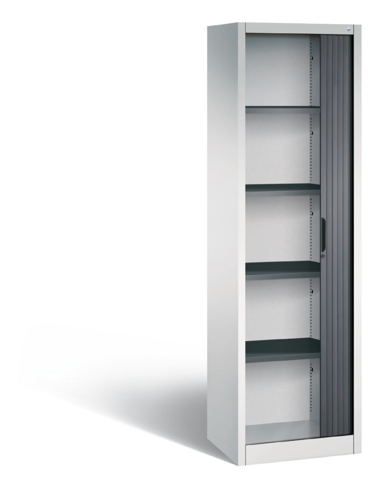 C+P Rollladenschrank Omnispace 4 Fachböden schwarzgrau 600 x 420 x 1980 mm Produktbild C+P Rollladenschrank Omnispace 4 Fachböden schwarzgrau 600 x 420 x 1980 mm
