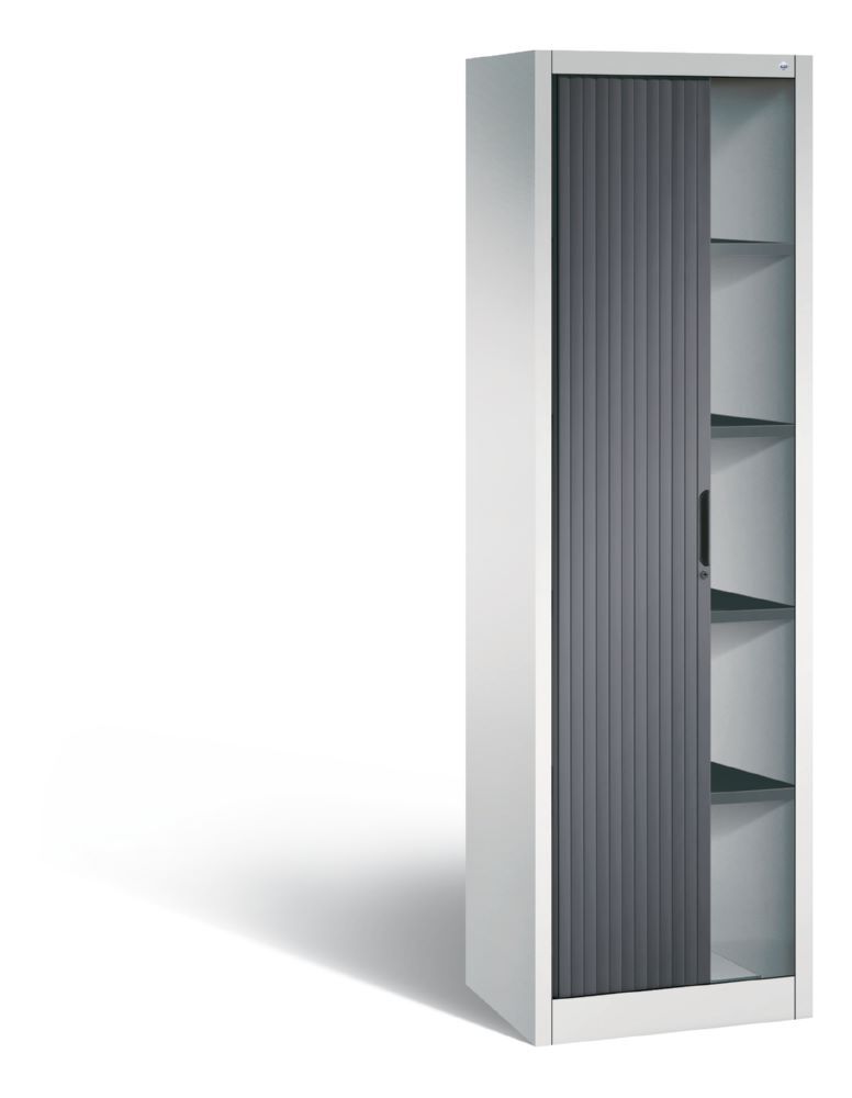 C+P Rollladenschrank Omnispace 4 Fachboden schwarzgrau grau 600 x 420 x 1980 mm Produktbild C+P Rollladenschrank Omnispace 4 Fachboden schwarzgrau grau 600 x 420 x 1980 mm