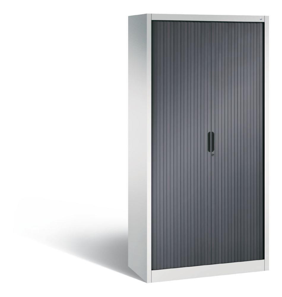 C+P Rollladenschrank Omnispace Kunststofflamellen schwarzgrau 1000 x 420 x 1980 mm Produktbild C+P Rollladenschrank Omnispace Kunststofflamellen schwarzgrau 1000 x 420 x 1980 mm