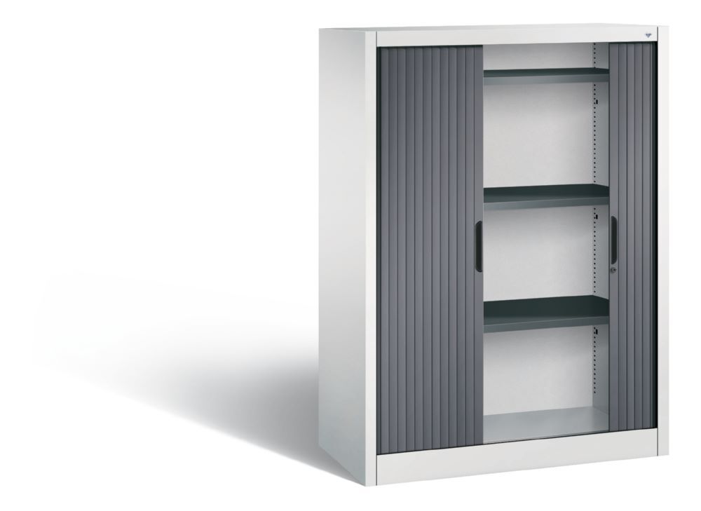 C+P Rollladenschrank Omnispace mit Griffmulde grau schwarzgrau 1000 x 420 x 1345 mm Produktbild C+P Rollladenschrank Omnispace mit Griffmulde grau schwarzgrau 1000 x 420 x 1345 mm