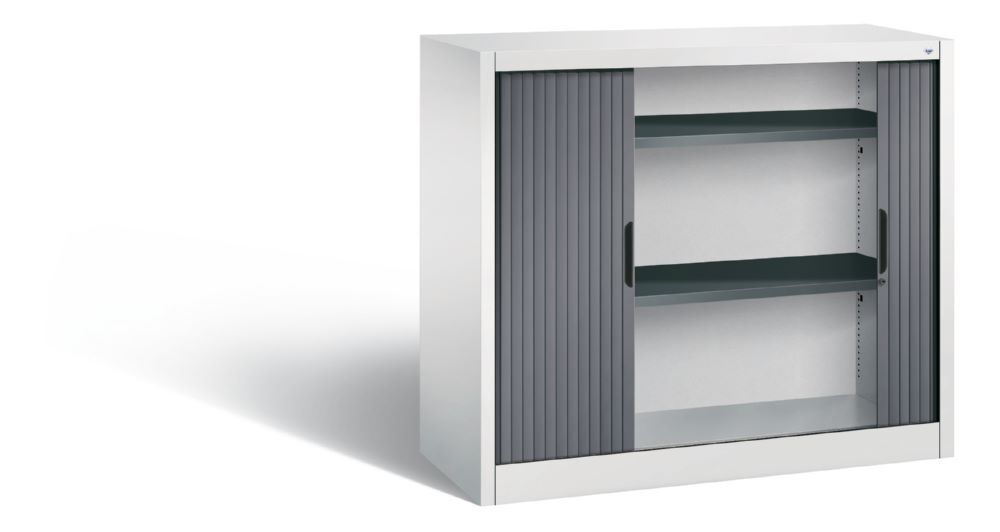 C+P Rollladenschrank Omnispace als Sideboard grau schwarzgrau 1200 x 420 x 1030 mm Produktbild C+P Rollladenschrank Omnispace als Sideboard grau schwarzgrau 1200 x 420 x 1030 mm bild 2