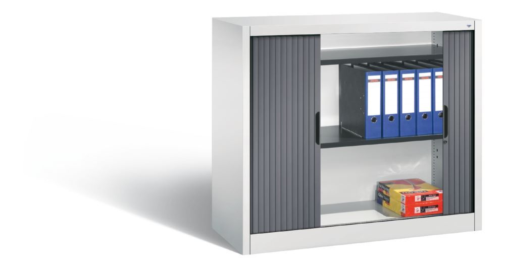 C+P Rollladenschrank Omnispace als Sideboard grau schwarzgrau 1200 x 420 x 1030 mm Produktbild C+P Rollladenschrank Omnispace als Sideboard grau schwarzgrau 1200 x 420 x 1030 mm bild 3