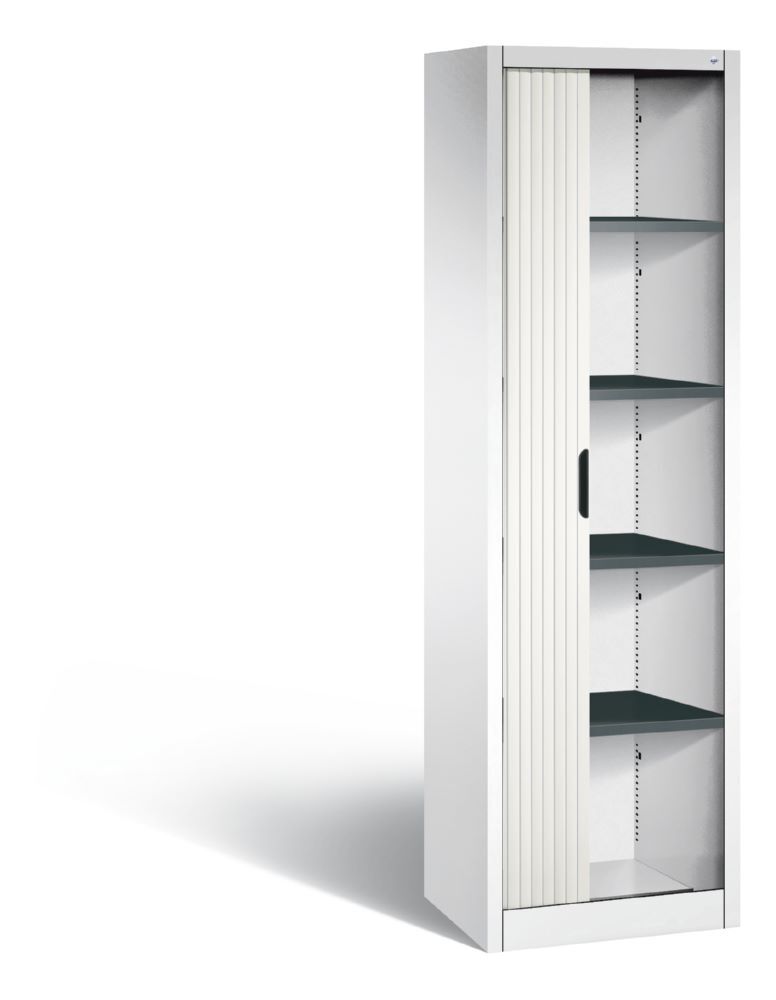 C+P Rollladenschrank Omnispace mit Aluminiumschloss weiß 600 x 420 x 1980 mm Produktbild C+P Rollladenschrank Omnispace mit Aluminiumschloss weiß 600 x 420 x 1980 mm bild 2