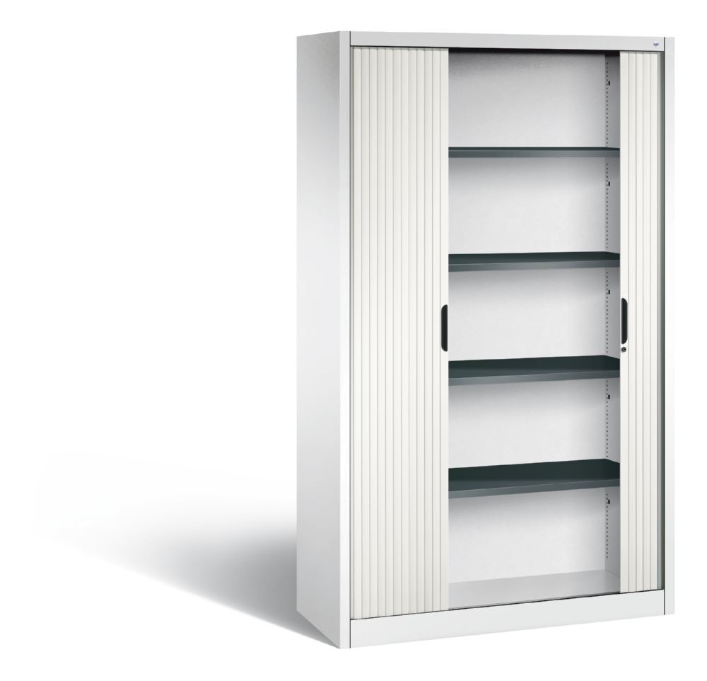 C+P Rollladenschrank Omnispace Lamellen in weiß 1200 x 420 x 1980 mm Produktbild C+P Rollladenschrank Omnispace Lamellen in weiß 1200 x 420 x 1980 mm bild 2