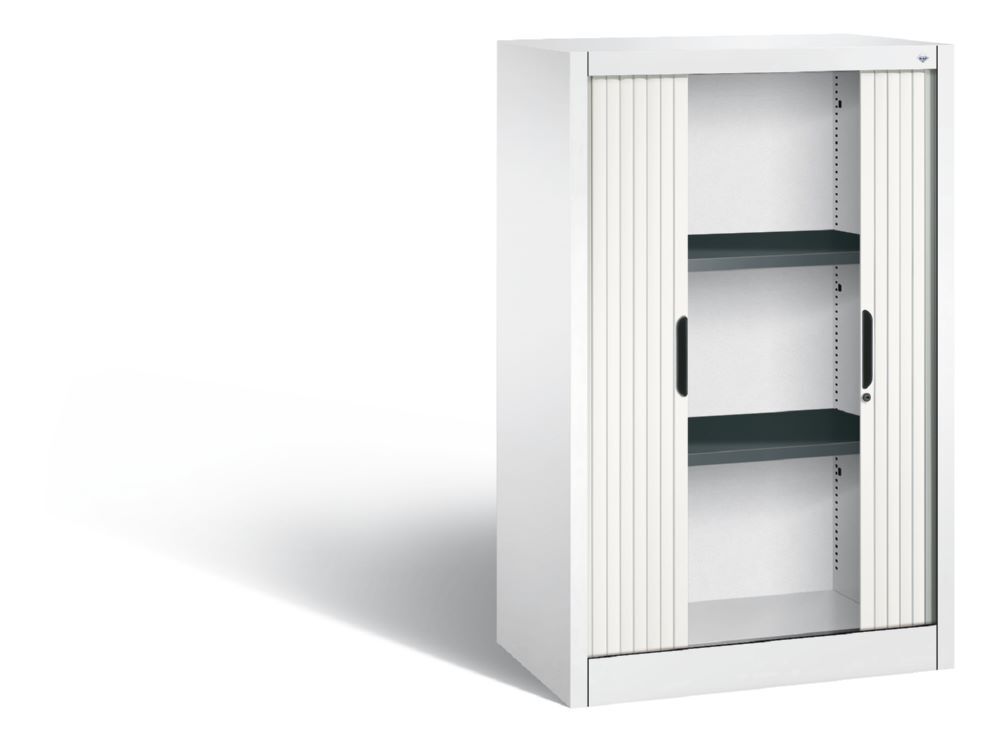 C+P Rollladenschrank Omnispace 2 Fachböden weiß 800 x 420 x 1230 mm Produktbild C+P Rollladenschrank Omnispace 2 Fachböden weiß 800 x 420 x 1230 mm bild 2