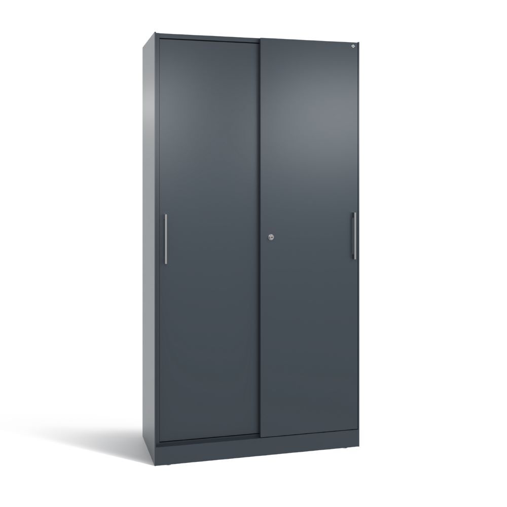 C+P Schiebetürenschrank Asisto mit Doppeltüren anthrazit 1000 x 435 x 1980 mm Produktbild C+P Schiebetürenschrank Asisto mit Doppeltüren anthrazit 1000 x 435 x 1980 mm