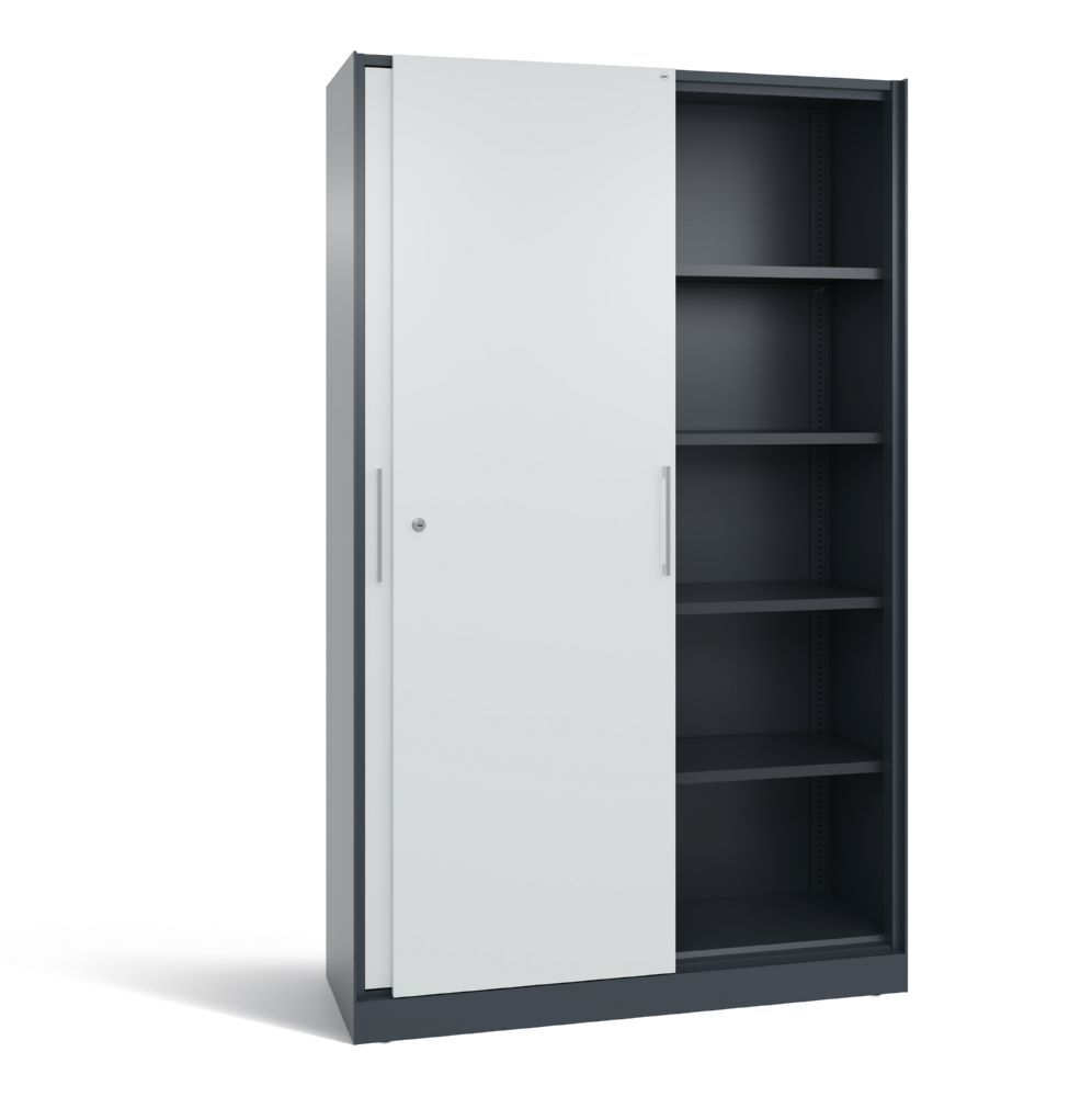 C+P Schiebetürenschrank Asisto 1980 x 1200 x 435 mm anthrazit lichtgrau Produktbild C+P Schiebetürenschrank Asisto 1980 x 1200 x 435 mm anthrazit lichtgrau bild 2