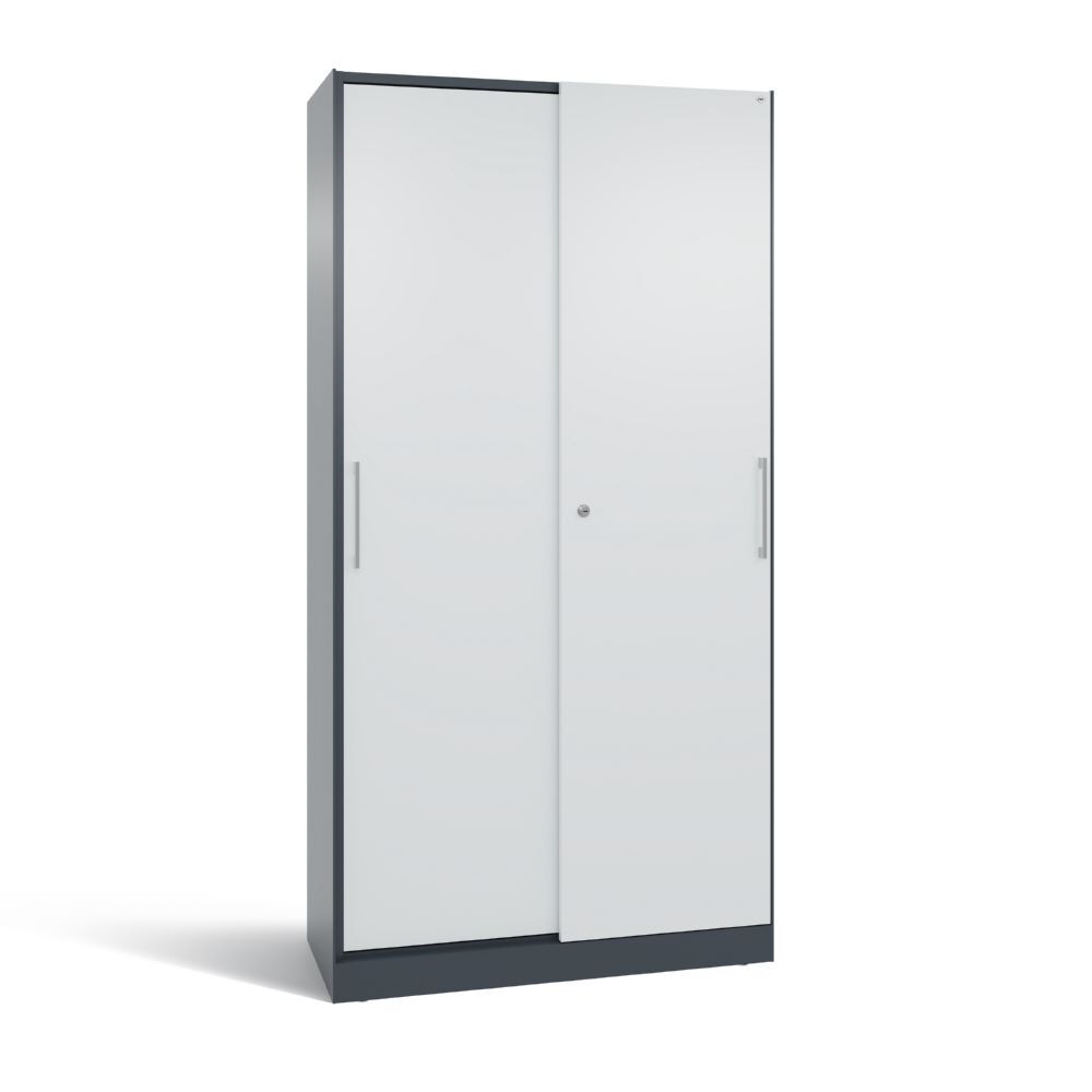 C+P Schiebetürenschrank Asisto mit Doppeltüren lichtgrau 1000 x 435 x 1980 mm Produktbild C+P Schiebetürenschrank Asisto mit Doppeltüren lichtgrau 1000 x 435 x 1980 mm