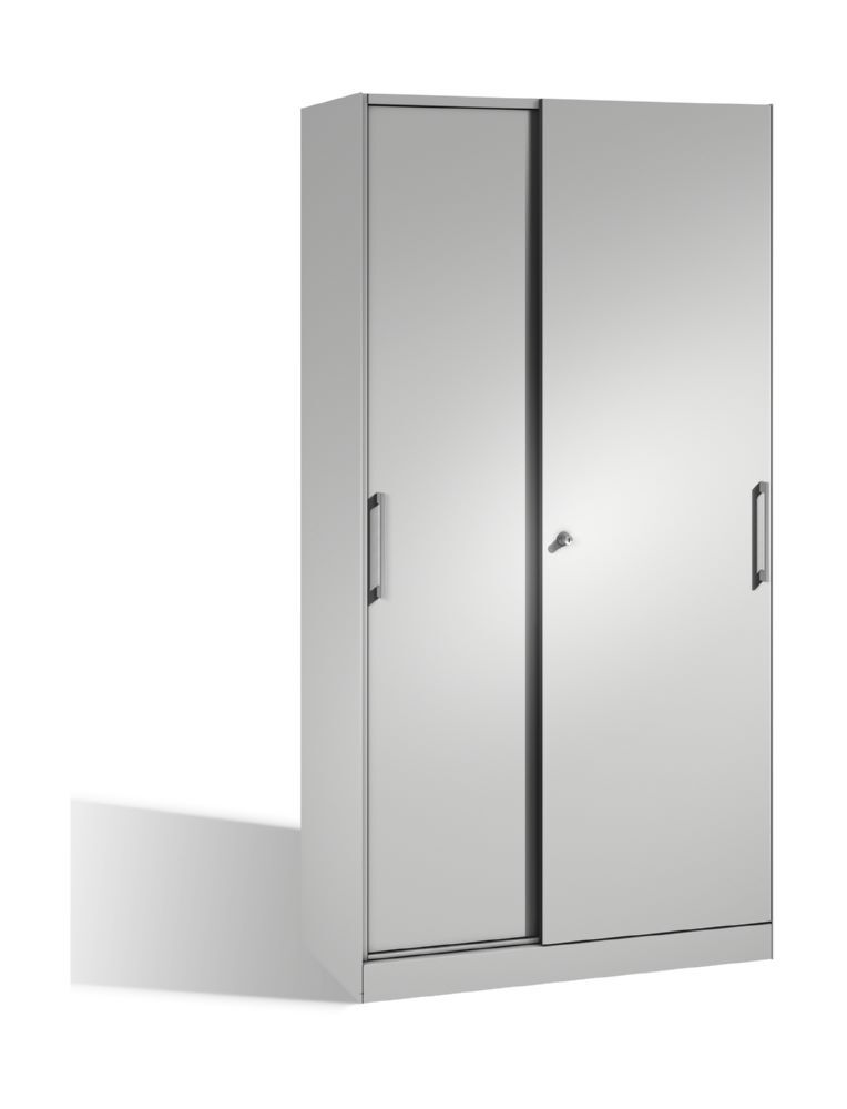 C+P Schiebetürenschrank Asisto flexible Fächer lichtgrau 1000 x 435 x 1980 mm Produktbild C+P Schiebetürenschrank Asisto flexible Fächer lichtgrau 1000 x 435 x 1980 mm