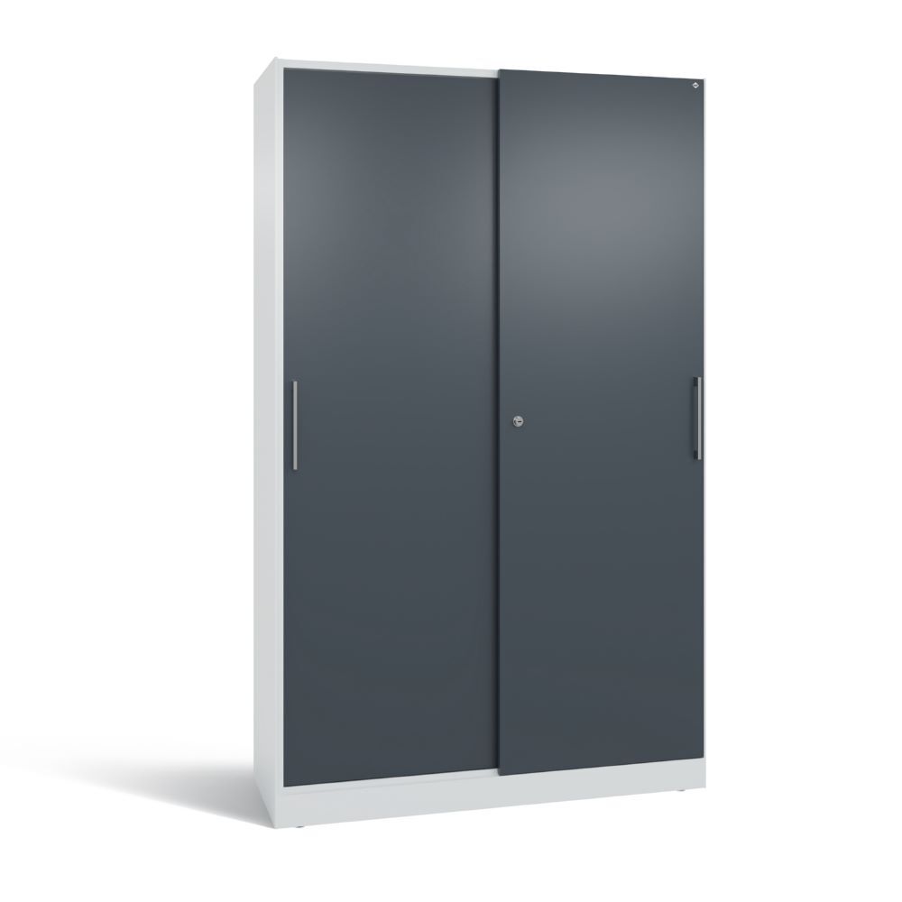 C+P Schiebetürenschrank Asisto 1980 x 1200 x 435 mm lichtgrau anthrazit Produktbild C+P Schiebetürenschrank Asisto 1980 x 1200 x 435 mm lichtgrau anthrazit