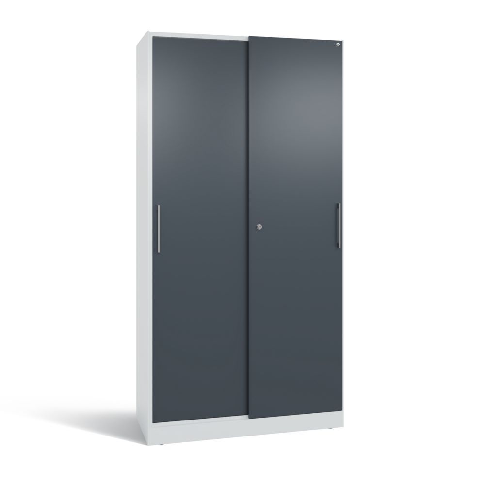 C+P Schiebetürenschrank Asisto mit Doppeltüren anthrazitgrau 1000 x 435 x 1980 mm Produktbild C+P Schiebetürenschrank Asisto mit Doppeltüren anthrazitgrau 1000 x 435 x 1980 mm