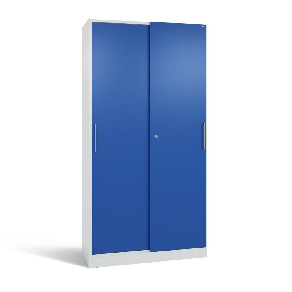 C+P Schiebetürenschrank Asisto flexible Fächer enzianblau 1000 x 435 x 1980 mm Produktbild C+P Schiebetürenschrank Asisto flexible Fächer enzianblau 1000 x 435 x 1980 mm