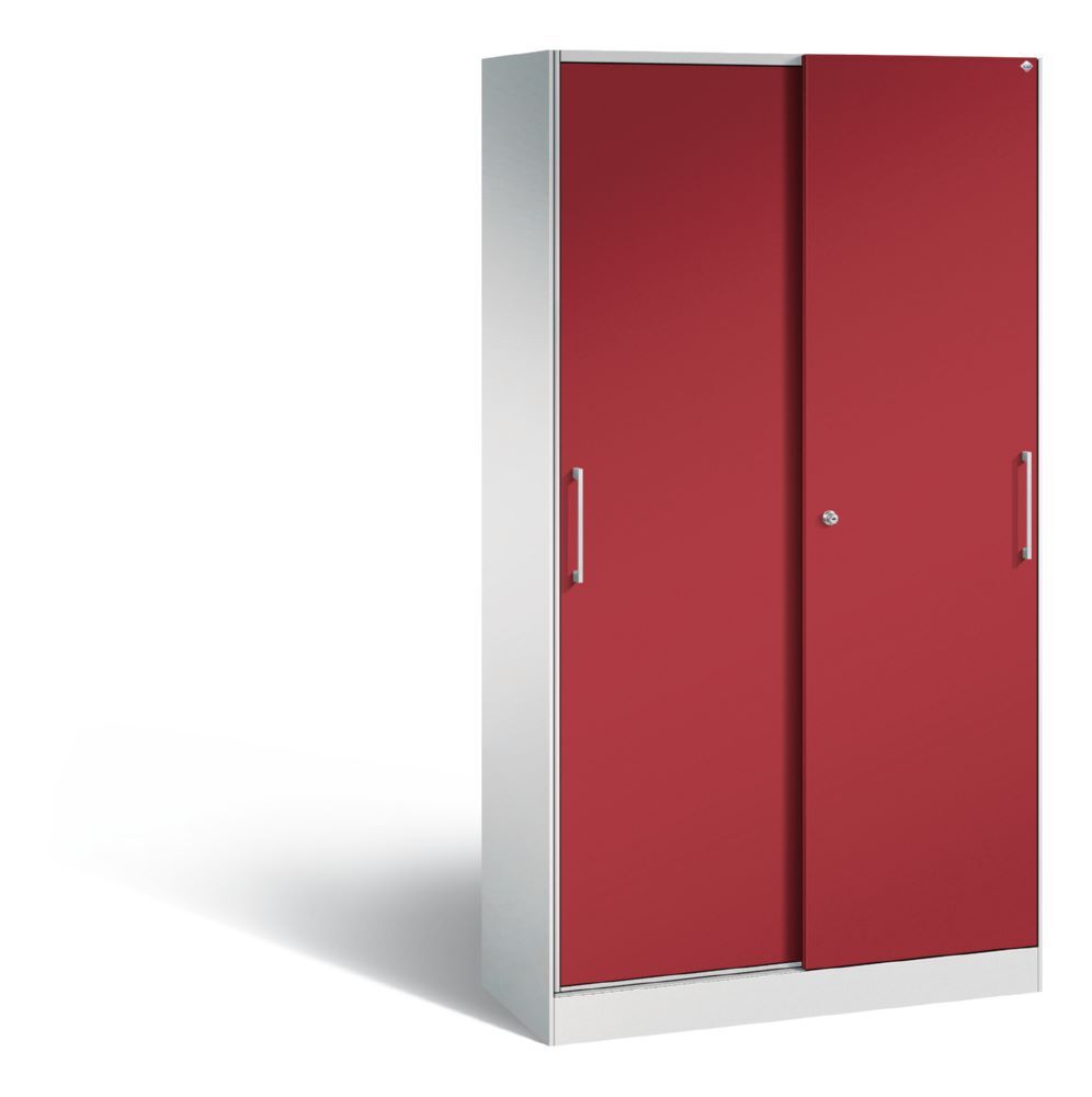 C+P Schiebetürenschrank Asisto flexible Fächer rubinrot 1000 x 435 x 1980 mm Produktbild C+P Schiebetürenschrank Asisto flexible Fächer rubinrot 1000 x 435 x 1980 mm