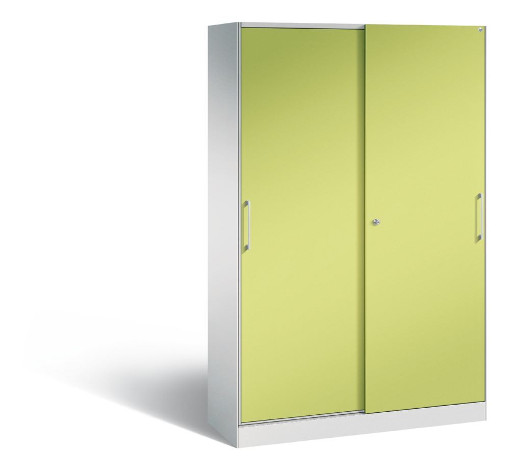 C+P Schiebetürenschrank Asisto 1980 x 1200 x 435 mm lichtgrau viridingrün Produktbild C+P Schiebetürenschrank Asisto 1980 x 1200 x 435 mm lichtgrau viridingrün