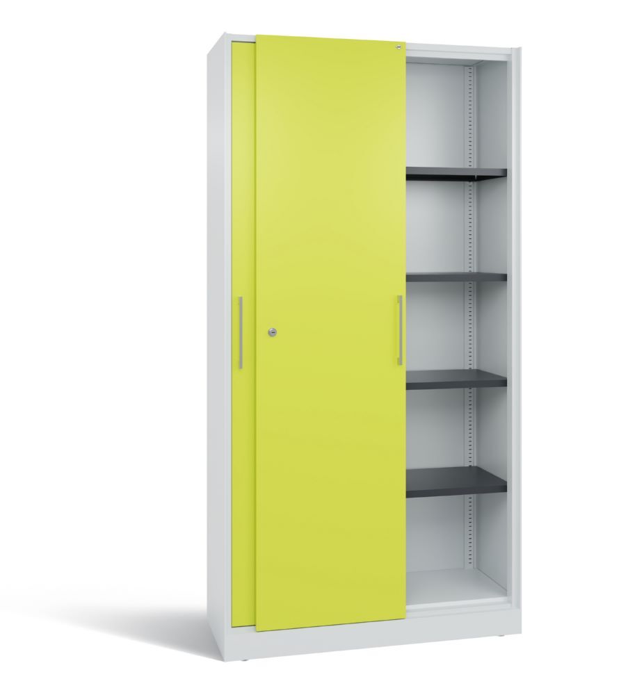 C+P Schiebetürenschrank Asisto mit Doppeltüren viridingrün 1000 x 435 x 1980 mm Produktbild C+P Schiebetürenschrank Asisto mit Doppeltüren viridingrün 1000 x 435 x 1980 mm bild 2