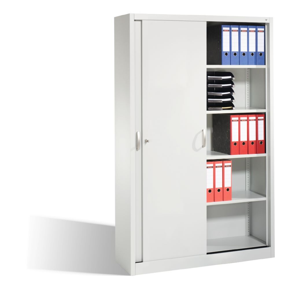 C+P Schiebetürenschrank Acurado mit Wechselzylinder lichtgrau 1200 x 400 x 1950 mm Produktbild C+P Schiebetürenschrank Acurado mit Wechselzylinder lichtgrau 1200 x 400 x 1950 mm bild 2