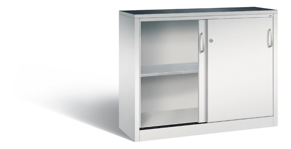C+P Schiebetürenschrank Acurado 2000 1 Fachboden lichtgrau 1200 x 400 x 1000 mm Produktbild C+P Schiebetürenschrank Acurado 2000 1 Fachboden lichtgrau 1200 x 400 x 1000 mm bild 2