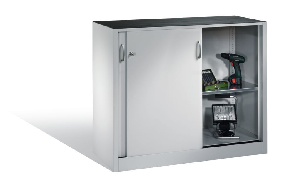 C+P Schiebetürenschrank Acurado 2000 1 Fachboden lichtgrau 1200 x 400 x 1000 mm Produktbild C+P Schiebetürenschrank Acurado 2000 1 Fachboden lichtgrau 1200 x 400 x 1000 mm bild 3