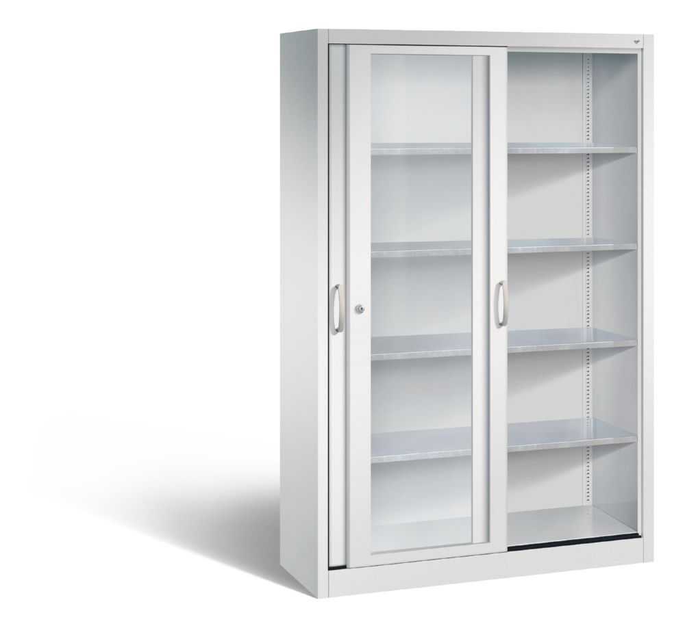 C+P Werkzeug Schiebetürenschrank Acurado 2000 1950 x 1200 x 400 mm lichtgrau Produktbild C+P Werkzeug Schiebetürenschrank Acurado 2000 1950 x 1200 x 400 mm lichtgrau bild 2