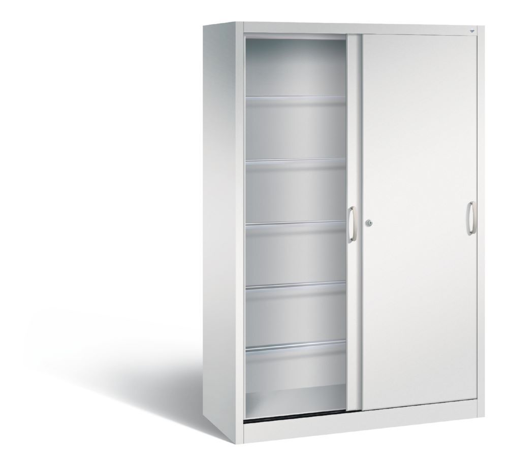 C+P Schiebetürenschrank mit 2 Schlüssel Acurado 2000 lichtgrau 1200 x 500 x 1950 mm Produktbild C+P Schiebetürenschrank mit 2 Schlüssel Acurado 2000 lichtgrau 1200 x 500 x 1950 mm bild 2