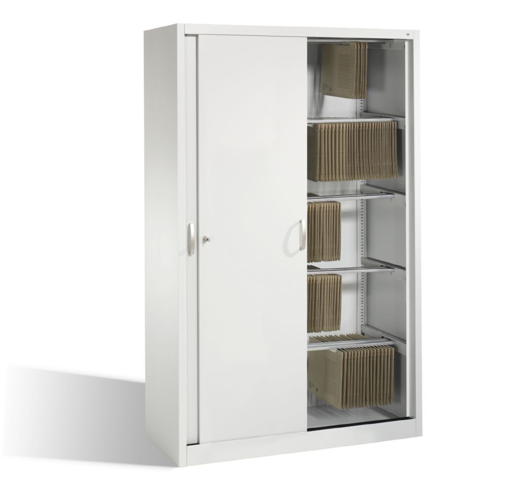 C+P Schiebetürenschrank mit 2 Schlüssel Acurado 2000 lichtgrau 1200 x 500 x 1950 mm Produktbild C+P Schiebetürenschrank mit 2 Schlüssel Acurado 2000 lichtgrau 1200 x 500 x 1950 mm bild 3