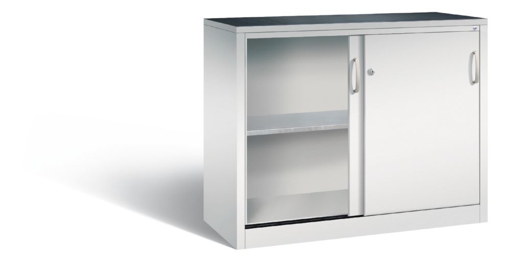 C+P Schiebetürenschrank Acurado 2000 abschließbar lichtgrau 1200 x 500 x 1000 mm Produktbild C+P Schiebetürenschrank Acurado 2000 abschließbar lichtgrau 1200 x 500 x 1000 mm bild 2