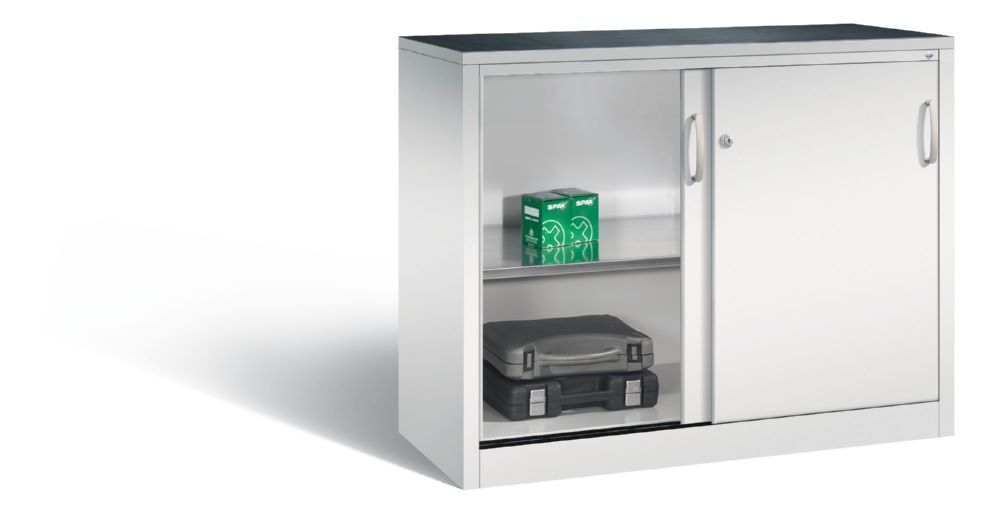 C+P Schiebetürenschrank Acurado 2000 abschließbar lichtgrau 1200 x 500 x 1000 mm Produktbild C+P Schiebetürenschrank Acurado 2000 abschließbar lichtgrau 1200 x 500 x 1000 mm bild 3