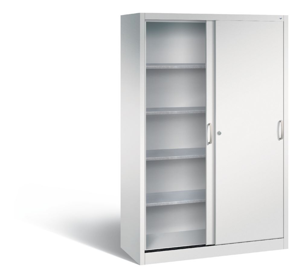 C+P Schiebetürenschrank Acurado 4 große Fachböden lichtgrau 1200 x 500 x 1950 mm Produktbild C+P Schiebetürenschrank Acurado 4 große Fachböden lichtgrau 1200 x 500 x 1950 mm bild 2