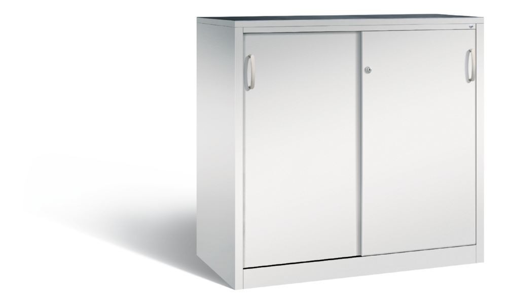 C+P Schiebetürenschrank mit Leichtlaufrollen lichtgrau 1200 x 600 x 1200 mm Produktbild C+P Schiebetürenschrank mit Leichtlaufrollen lichtgrau 1200 x 600 x 1200 mm