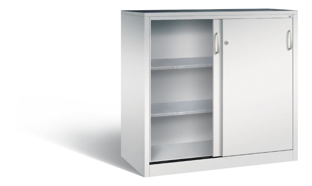 C+P Schiebetürenschrank mit Leichtlaufrollen lichtgrau 1200 x 600 x 1200 mm Produktbild C+P Schiebetürenschrank mit Leichtlaufrollen lichtgrau 1200 x 600 x 1200 mm bild 2
