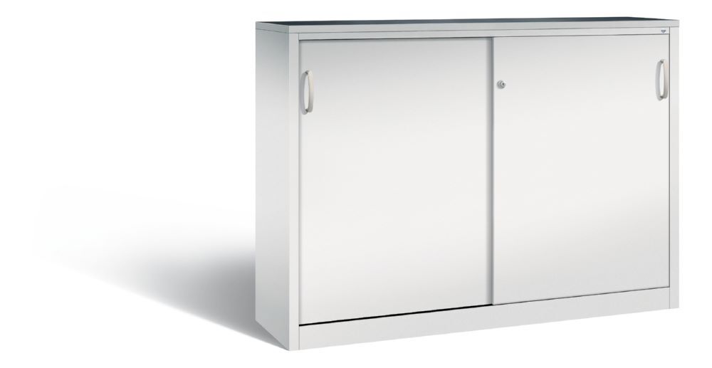 C+P Schiebetürenschrank Acurado 2000 mit Sichttüren lichtgrau 1600 x 400 x 1200 mm Produktbild C+P Schiebetürenschrank Acurado 2000 mit Sichttüren lichtgrau 1600 x 400 x 1200 mm