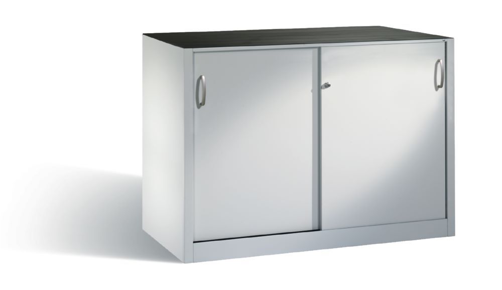 C+P Schiebetürenschrank Acurado mit Mitteltrennwand lichtgrau 1600 x 500 x 1000 mm Produktbild C+P Schiebetürenschrank Acurado mit Mitteltrennwand lichtgrau 1600 x 500 x 1000 mm