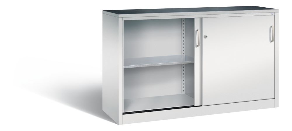 C+P Schiebetürenschrank Acurado mit Mitteltrennwand lichtgrau 1600 x 500 x 1000 mm Produktbild C+P Schiebetürenschrank Acurado mit Mitteltrennwand lichtgrau 1600 x 500 x 1000 mm bild 2