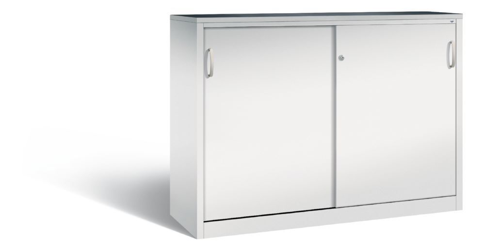 C+P Schiebetürenschrank mit Sichtfenster Acurado hellgrau 1600 x 500 x 1200 mm Produktbild C+P Schiebetürenschrank mit Sichtfenster Acurado hellgrau 1600 x 500 x 1200 mm