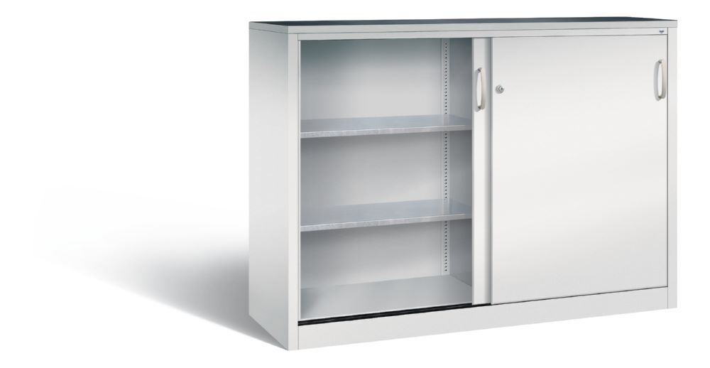 C+P Schiebetürenschrank mit Sichtfenster Acurado hellgrau 1600 x 500 x 1200 mm Produktbild C+P Schiebetürenschrank mit Sichtfenster Acurado hellgrau 1600 x 500 x 1200 mm bild 2
