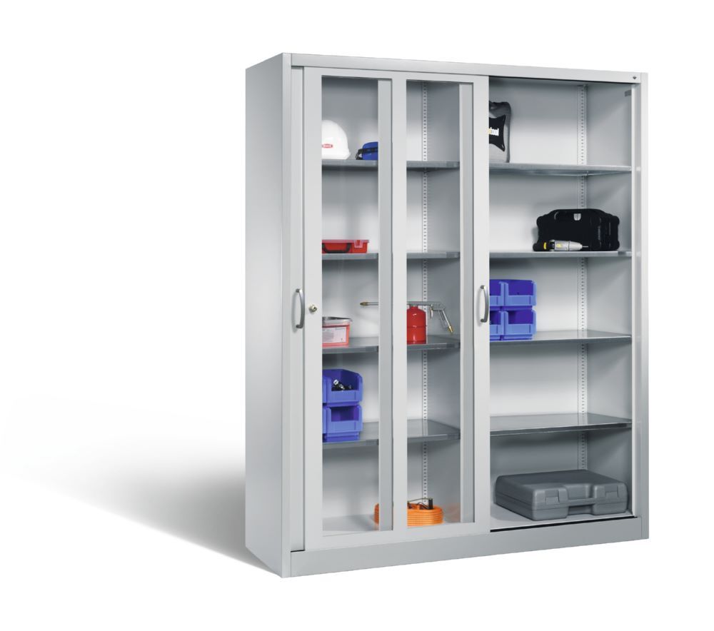C+P Schiebetürenschrank Acurado 2000 1950 x 1600 x 500 mm lichtgrau Produktbild C+P Schiebetürenschrank Acurado 2000 1950 x 1600 x 500 mm lichtgrau bild 3